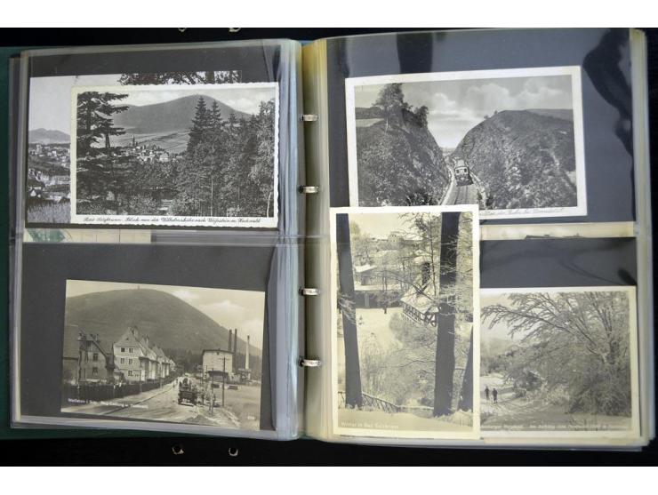 LANKREIS WALDENBURG: 1840/1945, umfangreiche Sammlung mit sehr vielen Ansichtskarten und Stempel-Belegen, dabei Litho-Karten 
