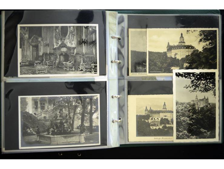 LANKREIS WALDENBURG: 1840/1945, umfangreiche Sammlung mit sehr vielen Ansichtskarten und Stempel-Belegen, dabei Litho-Karten 