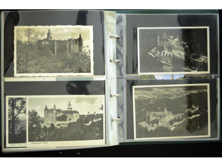 LANKREIS WALDENBURG: 1840/1945, umfangreiche Sammlung mit sehr vielen Ansichtskarten und Stempel-Belegen, dabei Litho-Karten 