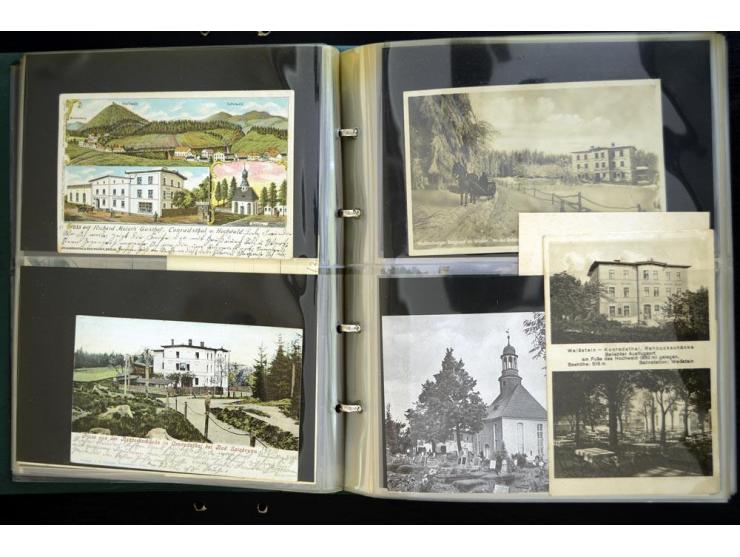 LANKREIS WALDENBURG: 1840/1945, umfangreiche Sammlung mit sehr vielen Ansichtskarten und Stempel-Belegen, dabei Litho-Karten 