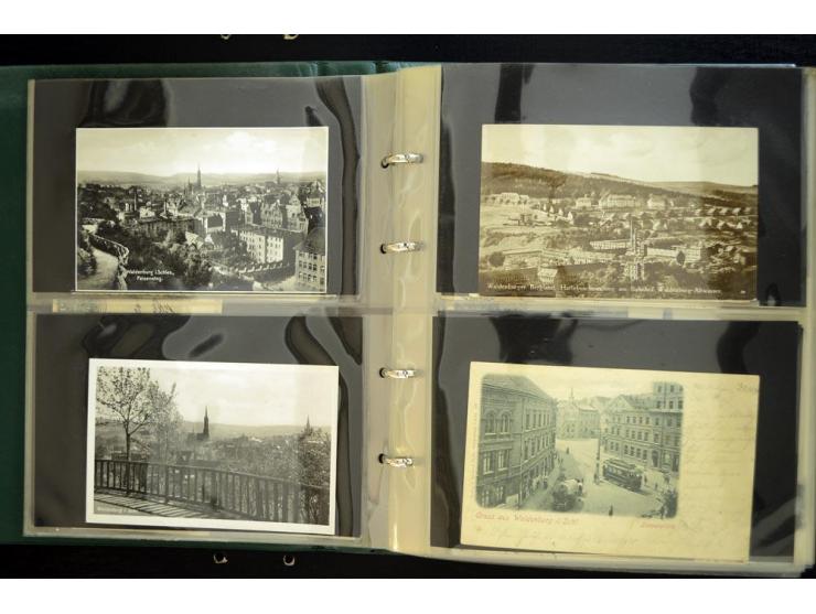 LANKREIS WALDENBURG: 1840/1945, umfangreiche Sammlung mit sehr vielen Ansichtskarten und Stempel-Belegen, dabei Litho-Karten 