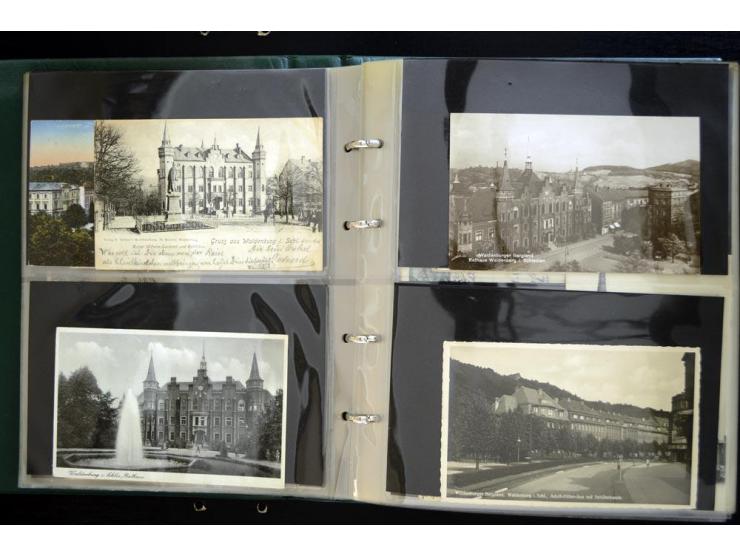 LANKREIS WALDENBURG: 1840/1945, umfangreiche Sammlung mit sehr vielen Ansichtskarten und Stempel-Belegen, dabei Litho-Karten 
