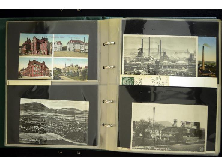 LANKREIS WALDENBURG: 1840/1945, umfangreiche Sammlung mit sehr vielen Ansichtskarten und Stempel-Belegen, dabei Litho-Karten 