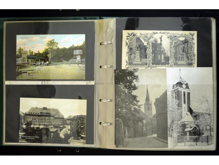 LANKREIS WALDENBURG: 1840/1945, umfangreiche Sammlung mit sehr vielen Ansichtskarten und Stempel-Belegen, dabei Litho-Karten 