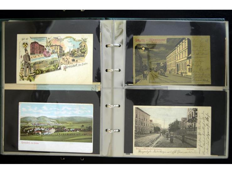 LANKREIS WALDENBURG: 1840/1945, umfangreiche Sammlung mit sehr vielen Ansichtskarten und Stempel-Belegen, dabei Litho-Karten 