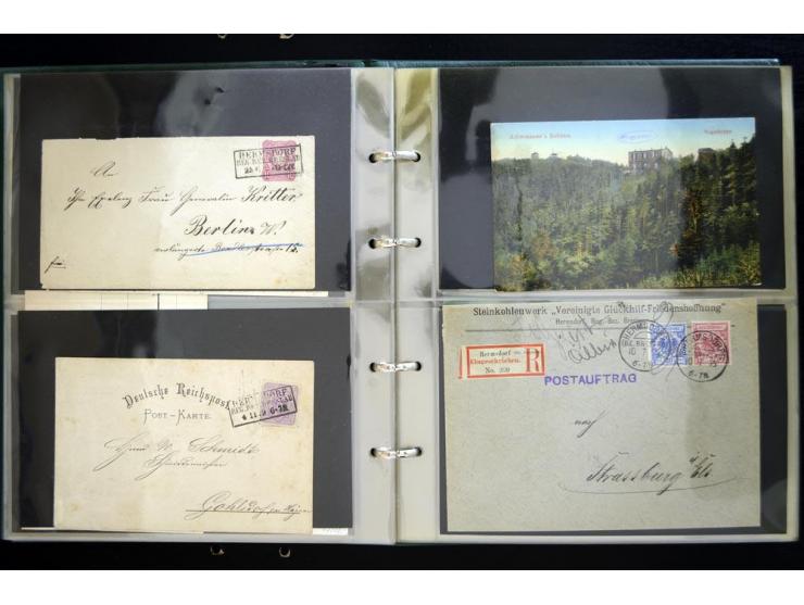 LANKREIS WALDENBURG: 1840/1945, umfangreiche Sammlung mit sehr vielen Ansichtskarten und Stempel-Belegen, dabei Litho-Karten 