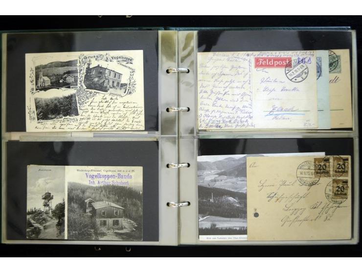 LANKREIS WALDENBURG: 1840/1945, umfangreiche Sammlung mit sehr vielen Ansichtskarten und Stempel-Belegen, dabei Litho-Karten 