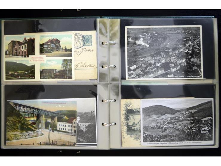 LANKREIS WALDENBURG: 1840/1945, umfangreiche Sammlung mit sehr vielen Ansichtskarten und Stempel-Belegen, dabei Litho-Karten 