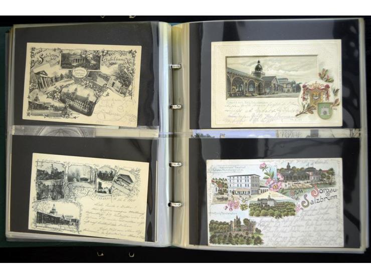 LANKREIS WALDENBURG: 1840/1945, umfangreiche Sammlung mit sehr vielen Ansichtskarten und Stempel-Belegen, dabei Litho-Karten 