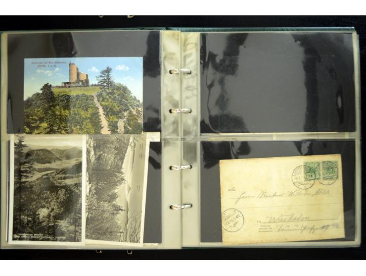 LANKREIS WALDENBURG: 1840/1945, umfangreiche Sammlung mit sehr vielen Ansichtskarten und Stempel-Belegen, dabei Litho-Karten 