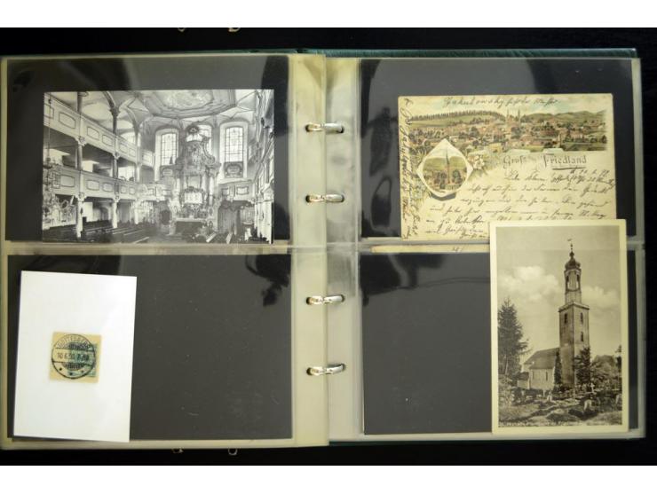 LANKREIS WALDENBURG: 1840/1945, umfangreiche Sammlung mit sehr vielen Ansichtskarten und Stempel-Belegen, dabei Litho-Karten 
