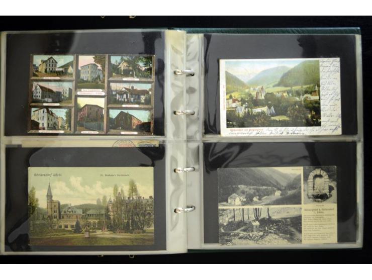 LANKREIS WALDENBURG: 1840/1945, umfangreiche Sammlung mit sehr vielen Ansichtskarten und Stempel-Belegen, dabei Litho-Karten 