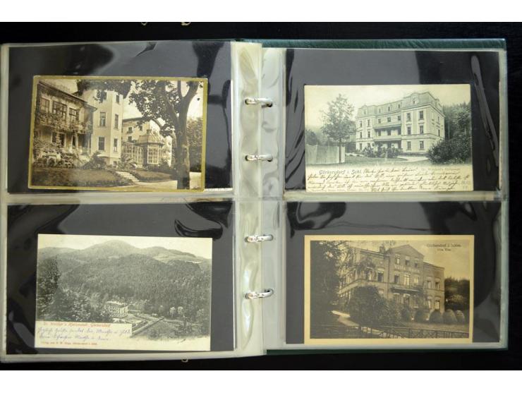 LANKREIS WALDENBURG: 1840/1945, umfangreiche Sammlung mit sehr vielen Ansichtskarten und Stempel-Belegen, dabei Litho-Karten 