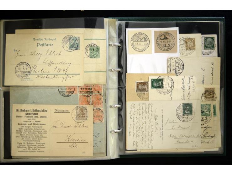 LANKREIS WALDENBURG: 1840/1945, umfangreiche Sammlung mit sehr vielen Ansichtskarten und Stempel-Belegen, dabei Litho-Karten 