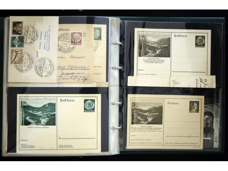 LANKREIS WALDENBURG: 1840/1945, umfangreiche Sammlung mit sehr vielen Ansichtskarten und Stempel-Belegen, dabei Litho-Karten 