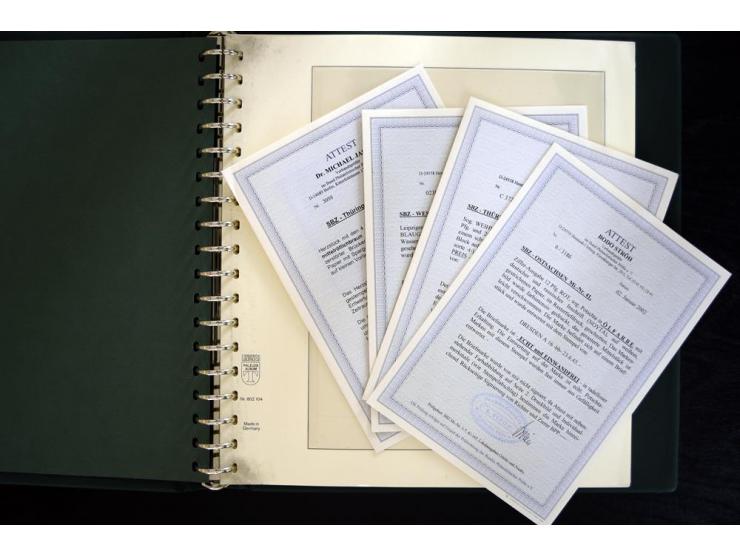 1945/49, gestempelte Sammlung mit u.a. Mi.-Nr. BIb auf Briefstück, 151X, 156-61y, HZ1ay, Bl.2t, 5X+Y, 6 etc., weiter viele be