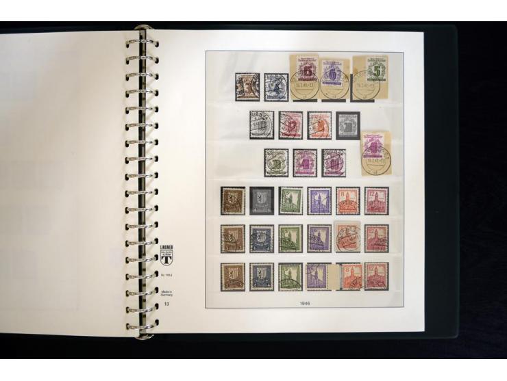 1945/49, gestempelte Sammlung mit u.a. Mi.-Nr. BIb auf Briefstück, 151X, 156-61y, HZ1ay, Bl.2t, 5X+Y, 6 etc., weiter viele be
