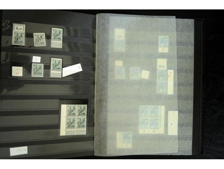 1948/90, postfrische Spezialsammlung, fast ausschließlich Rand- und vor allem Eckrandstücke, dabei auch Paare und 4er-Blocks,