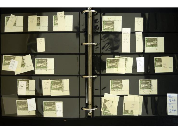 1948/90, postfrische Spezialsammlung, fast ausschließlich Rand- und vor allem Eckrandstücke, dabei auch Paare und 4er-Blocks,
