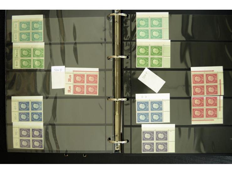 1948/90, postfrische Spezialsammlung, fast ausschließlich Rand- und vor allem Eckrandstücke, dabei auch Paare und 4er-Blocks,