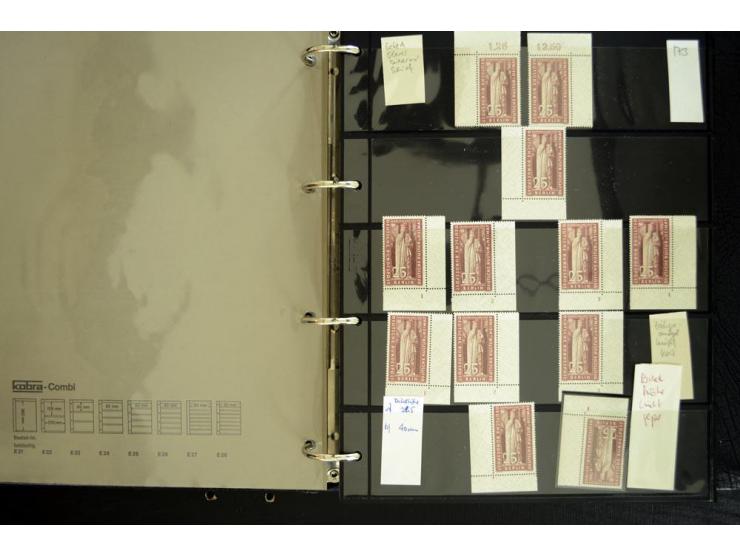 1948/90, postfrische Spezialsammlung, fast ausschließlich Rand- und vor allem Eckrandstücke, dabei auch Paare und 4er-Blocks,