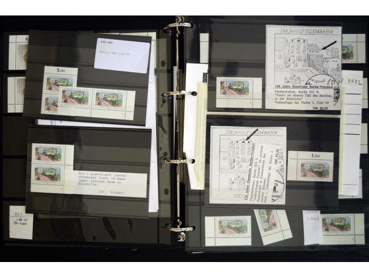 1948/90, postfrische Spezialsammlung, fast ausschließlich Rand- und vor allem Eckrandstücke, dabei auch Paare und 4er-Blocks,
