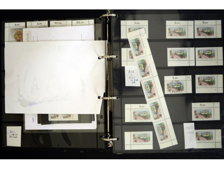 1948/90, postfrische Spezialsammlung, fast ausschließlich Rand- und vor allem Eckrandstücke, dabei auch Paare und 4er-Blocks,