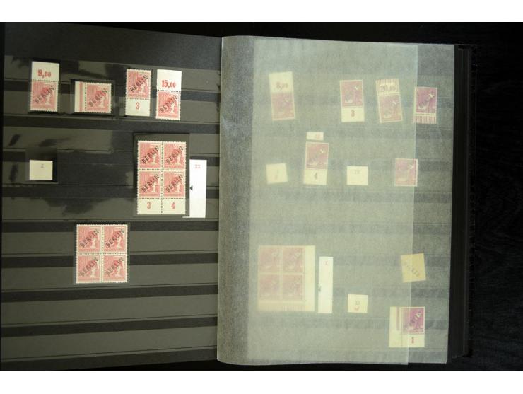 1948/90, postfrische Spezialsammlung, fast ausschließlich Rand- und vor allem Eckrandstücke, dabei auch Paare und 4er-Blocks,