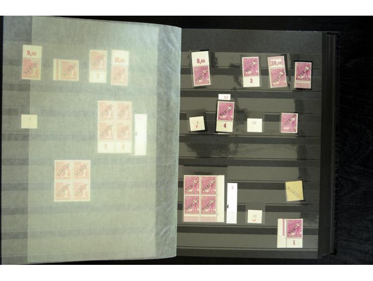 1948/90, postfrische Spezialsammlung, fast ausschließlich Rand- und vor allem Eckrandstücke, dabei auch Paare und 4er-Blocks,