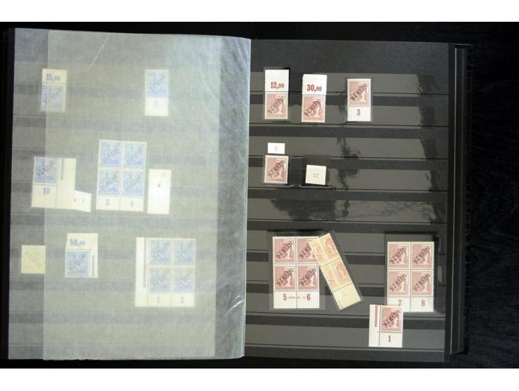 1948/90, postfrische Spezialsammlung, fast ausschließlich Rand- und vor allem Eckrandstücke, dabei auch Paare und 4er-Blocks,