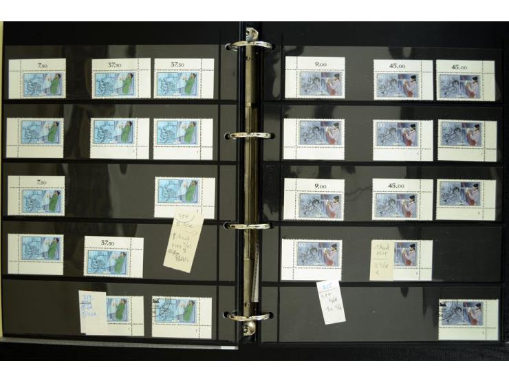 1948/90, postfrische Spezialsammlung, fast ausschließlich Rand- und vor allem Eckrandstücke, dabei auch Paare und 4er-Blocks,