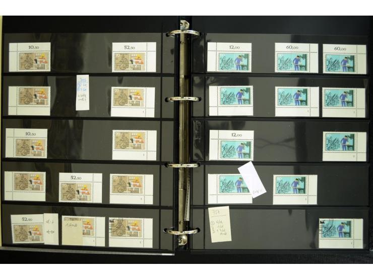 1948/90, postfrische Spezialsammlung, fast ausschließlich Rand- und vor allem Eckrandstücke, dabei auch Paare und 4er-Blocks,