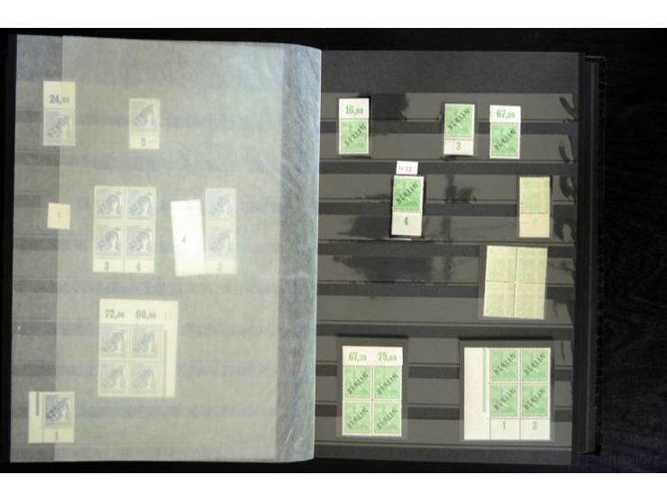 1948/90, postfrische Spezialsammlung, fast ausschließlich Rand- und vor allem Eckrandstücke, dabei auch Paare und 4er-Blocks,