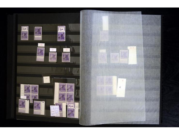 1948/90, postfrische Spezialsammlung, fast ausschließlich Rand- und vor allem Eckrandstücke, dabei auch Paare und 4er-Blocks,