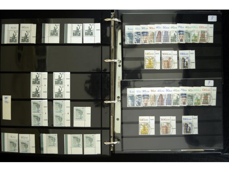 1948/90, postfrische Spezialsammlung, fast ausschließlich Rand- und vor allem Eckrandstücke, dabei auch Paare und 4er-Blocks,