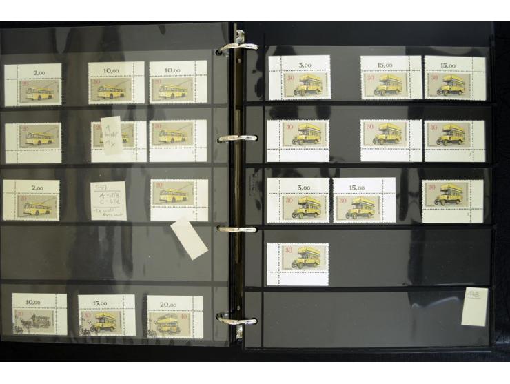 1948/90, postfrische Spezialsammlung, fast ausschließlich Rand- und vor allem Eckrandstücke, dabei auch Paare und 4er-Blocks,