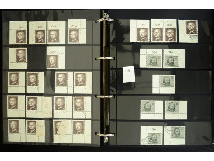 1948/90, postfrische Spezialsammlung, fast ausschließlich Rand- und vor allem Eckrandstücke, dabei auch Paare und 4er-Blocks,