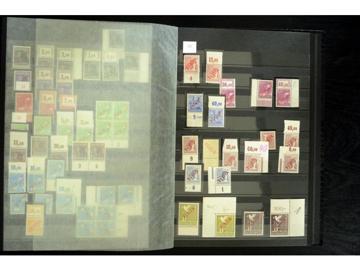 1948/90, postfrische Spezialsammlung, fast ausschließlich Rand- und vor allem Eckrandstücke, dabei auch Paare und 4er-Blocks,