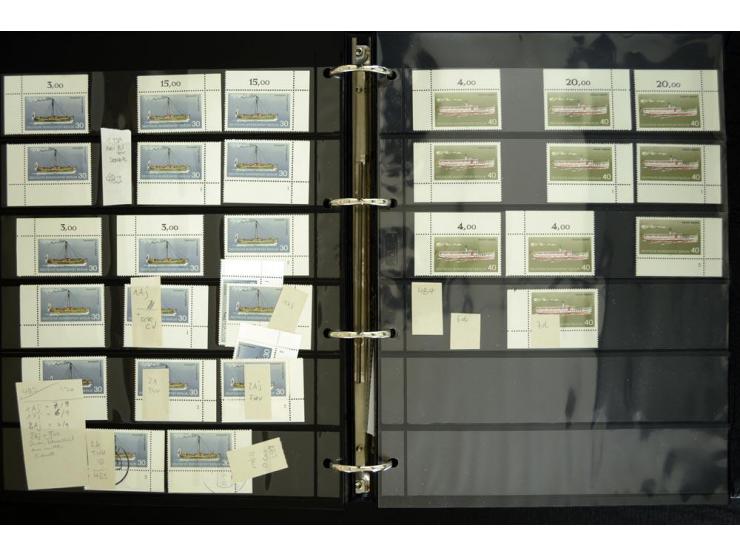 1948/90, postfrische Spezialsammlung, fast ausschließlich Rand- und vor allem Eckrandstücke, dabei auch Paare und 4er-Blocks,