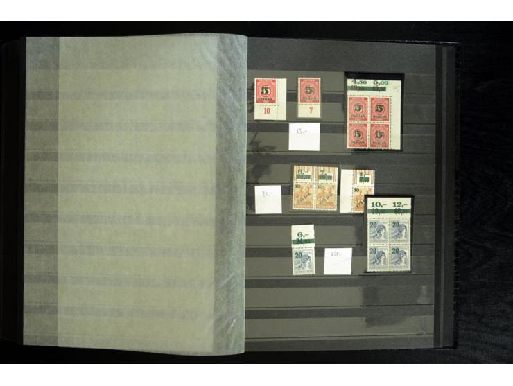 1948/90, postfrische Spezialsammlung, fast ausschließlich Rand- und vor allem Eckrandstücke, dabei auch Paare und 4er-Blocks,