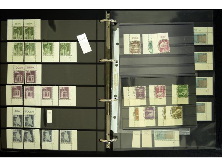 1948/90, postfrische Spezialsammlung, fast ausschließlich Rand- und vor allem Eckrandstücke, dabei auch Paare und 4er-Blocks,