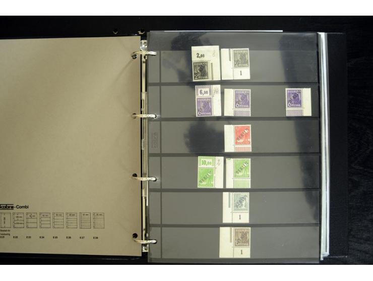 1948/90, postfrische Spezialsammlung, fast ausschließlich Rand- und vor allem Eckrandstücke, dabei auch Paare und 4er-Blocks,