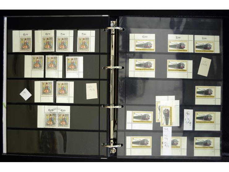 1948/90, postfrische Spezialsammlung, fast ausschließlich Rand- und vor allem Eckrandstücke, dabei auch Paare und 4er-Blocks,