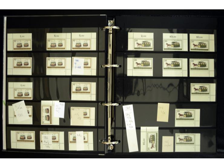 1948/90, postfrische Spezialsammlung, fast ausschließlich Rand- und vor allem Eckrandstücke, dabei auch Paare und 4er-Blocks,