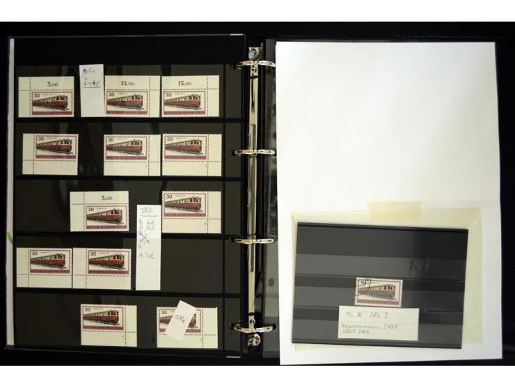 1948/90, postfrische Spezialsammlung, fast ausschließlich Rand- und vor allem Eckrandstücke, dabei auch Paare und 4er-Blocks,