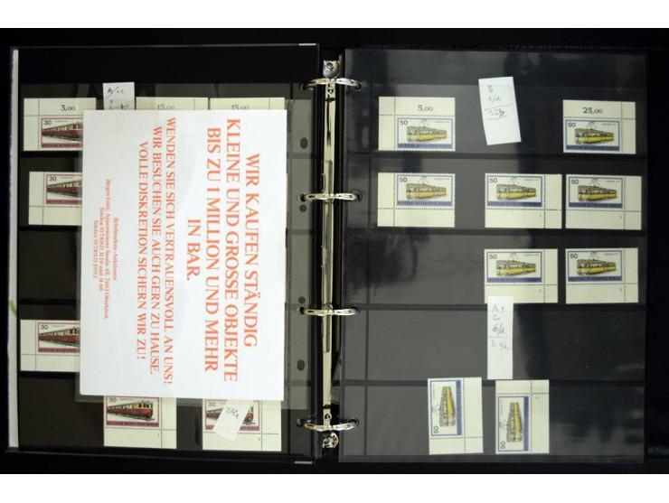 1948/90, postfrische Spezialsammlung, fast ausschließlich Rand- und vor allem Eckrandstücke, dabei auch Paare und 4er-Blocks,