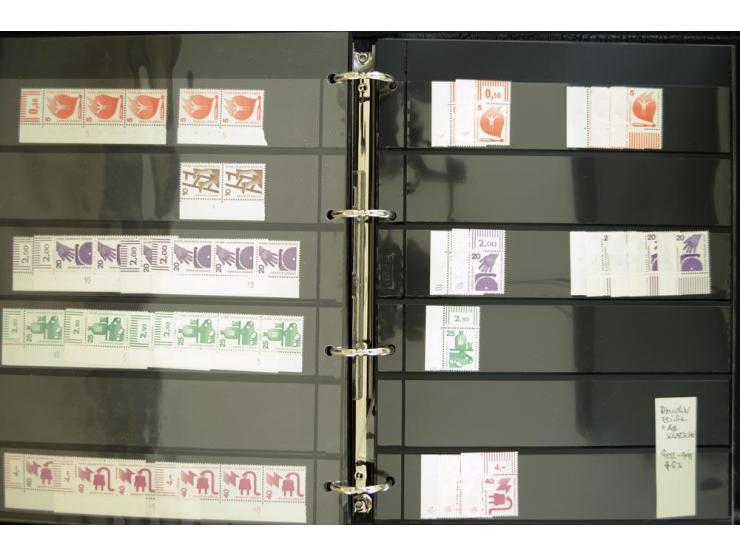 1948/90, postfrische Spezialsammlung, fast ausschließlich Rand- und vor allem Eckrandstücke, dabei auch Paare und 4er-Blocks,