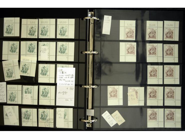 1948/90, postfrische Spezialsammlung, fast ausschließlich Rand- und vor allem Eckrandstücke, dabei auch Paare und 4er-Blocks,