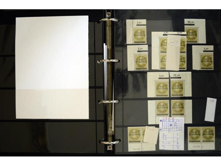 1948/90, postfrische Spezialsammlung, fast ausschließlich Rand- und vor allem Eckrandstücke, dabei auch Paare und 4er-Blocks,
