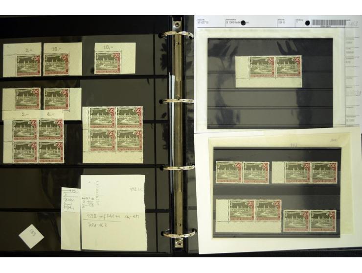 1948/90, postfrische Spezialsammlung, fast ausschließlich Rand- und vor allem Eckrandstücke, dabei auch Paare und 4er-Blocks,